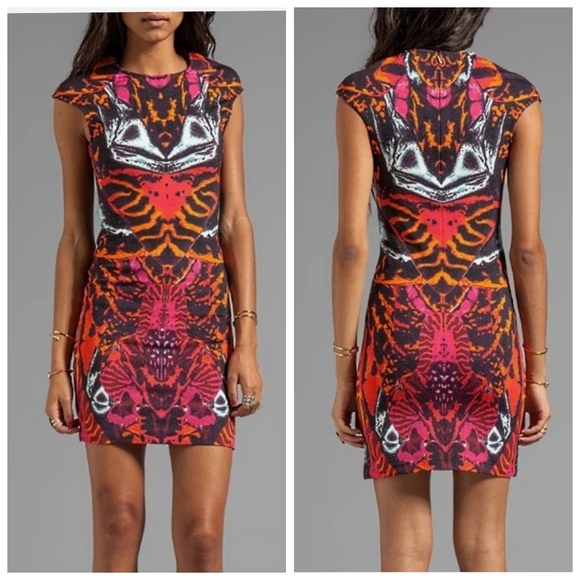 Alexander McQueen Kaleidoscope Abstract Butterfly Print Mini Dress *Altered - Picture 3 of 16